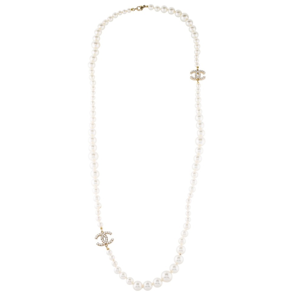 Chanel Faux Pearl CC Necklace